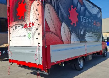 Centina elettroidraulica in alluminio per veicoli industriali e camion